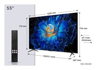 TCL C69KS TV 55C69KS, 55", 4K UHD, Smart TV, Wi-Fi, metalik